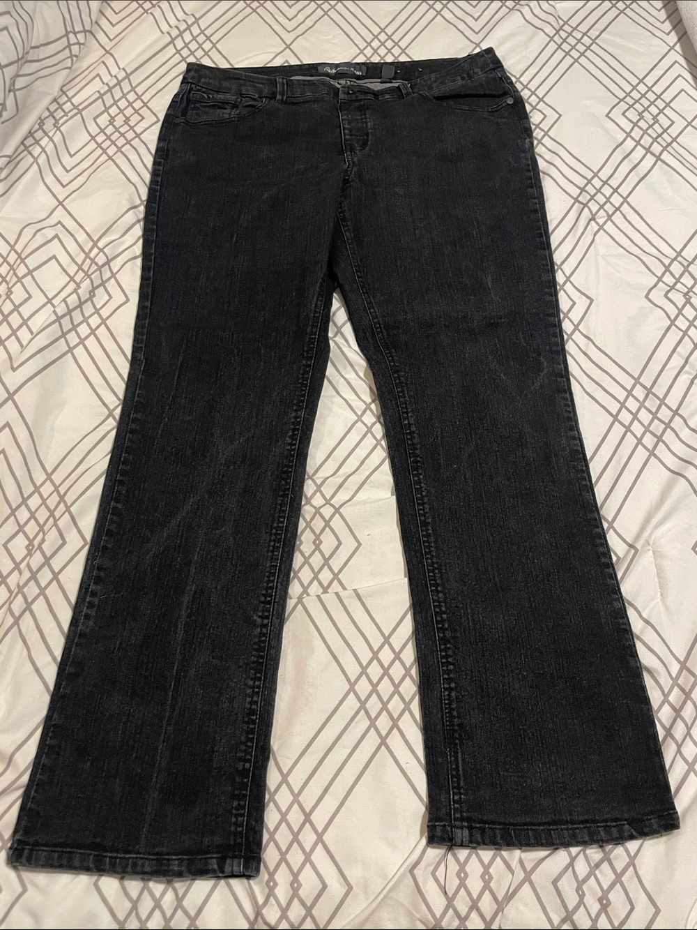 Reitmans Black Flared Wide-Leg Jeans